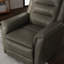 Fauteuil inclinable pivotant avec repose-pieds manuel en cuir-420791379