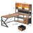 59" L Shaped Computer Desk With 2 Drawer and Bookshelf-1109719872