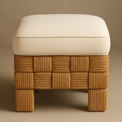 Kaari Foot Stool Sisal and Boucle