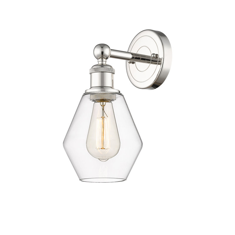 Amylea Armed Sconce, Clear, Polished Nickel