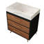 Meuble-lavabo autoportant moderne avec lavabo vasque en céramique et plateau en pierre frittée durable-950711238-950711236