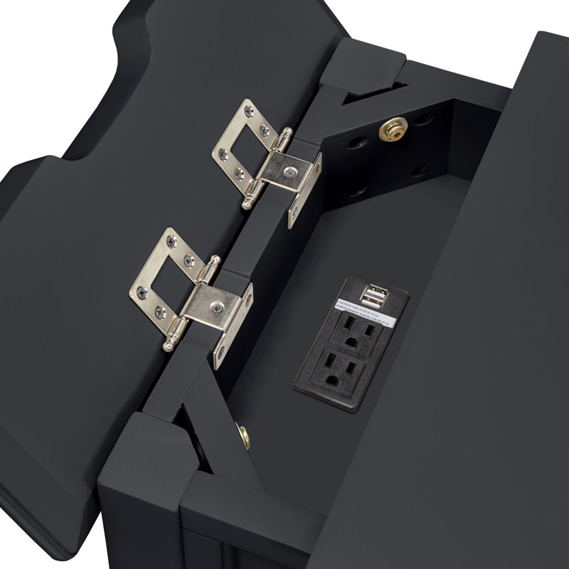 End Table with Power Outlet, Vulcan Black