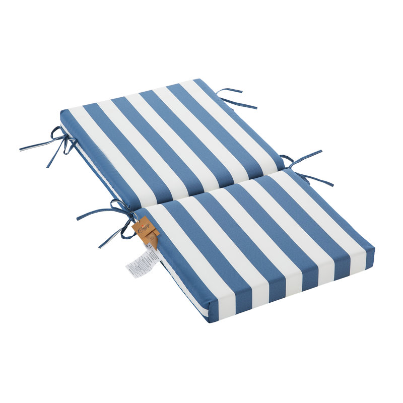Coussin de dossier / siège d'extérieur, Bleu / blanc