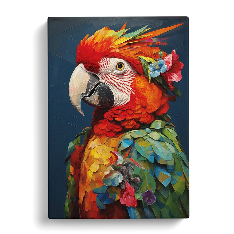 Parrot Dadaism - No Frame Print, 76cm H x 50cm W x 3cm D