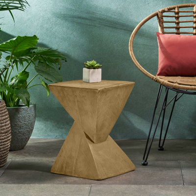 Modern Durability Magnesium Oxide Geometric Design Indoor Outdoor Side Table