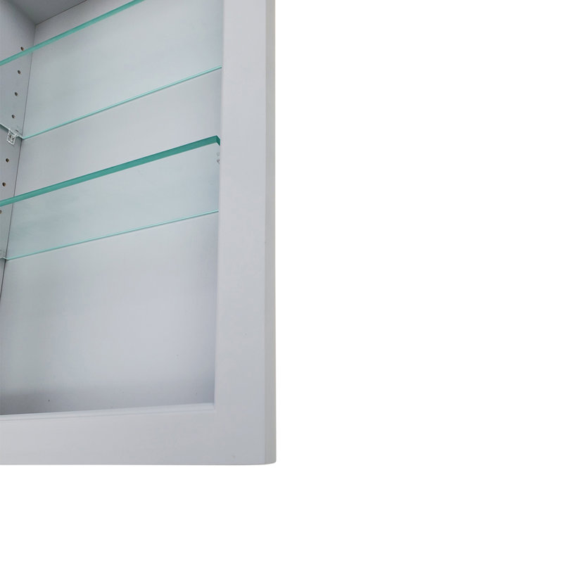 Durango 4 Piece Solid Wood Recessed Wall Shelf with Adjustable Shelves, Primed Gray, 21.5" H x 15.5" W x 3.5" D