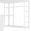 Lit mezzanine en métal avec garde-robe, bureau en L et tablettes de rangement Rachel-122581953