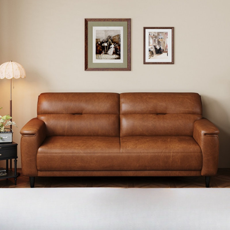 74.8 " Faux Leather Loveseat, Brown