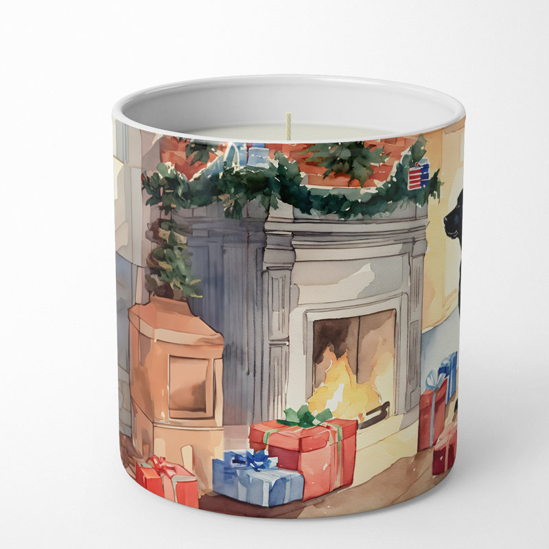 Bougie de Noël parfumée avec support en céramique