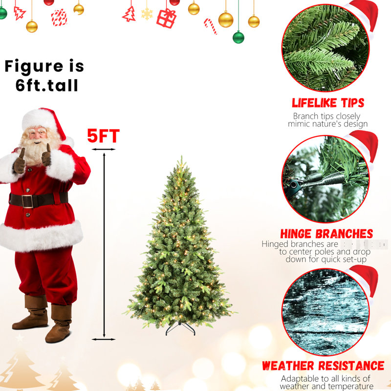 Arbre de Noël de 6 pi, 350 lumières blanches chaudes, 1339 pointes de PE + corsées et réalistes, branches articulées faciles à monter, base en métal stable pour arbre de célébration avec installation automatique