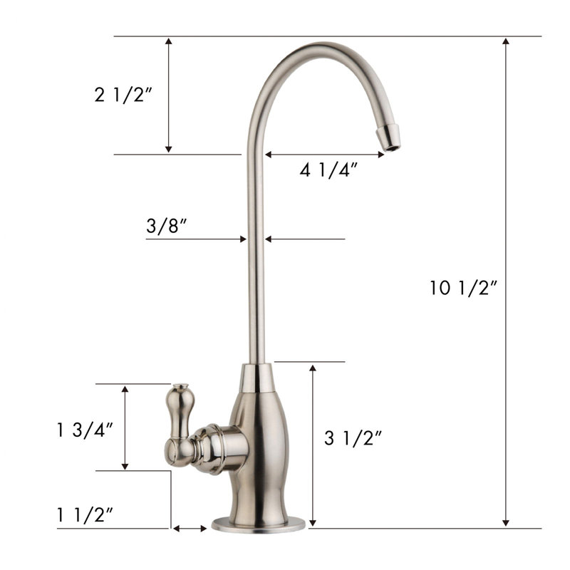 iSpring GK1-AB Lead-Free Faucet for RO System and Drinking Water Filtration Systems, Contemporary Coke-Shaped Style, High Spout, Antique Brass Finish