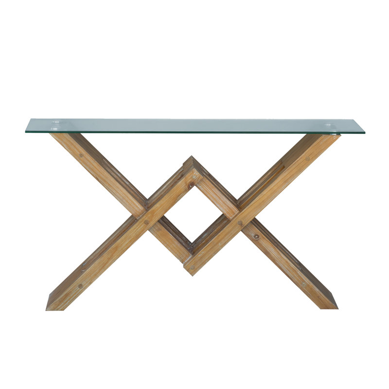 Schindler 58'' Glass Top Console Table