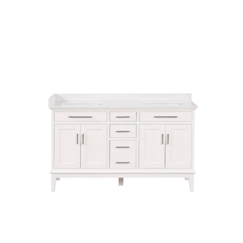 72" Double Sink Bathroom Vanity, White