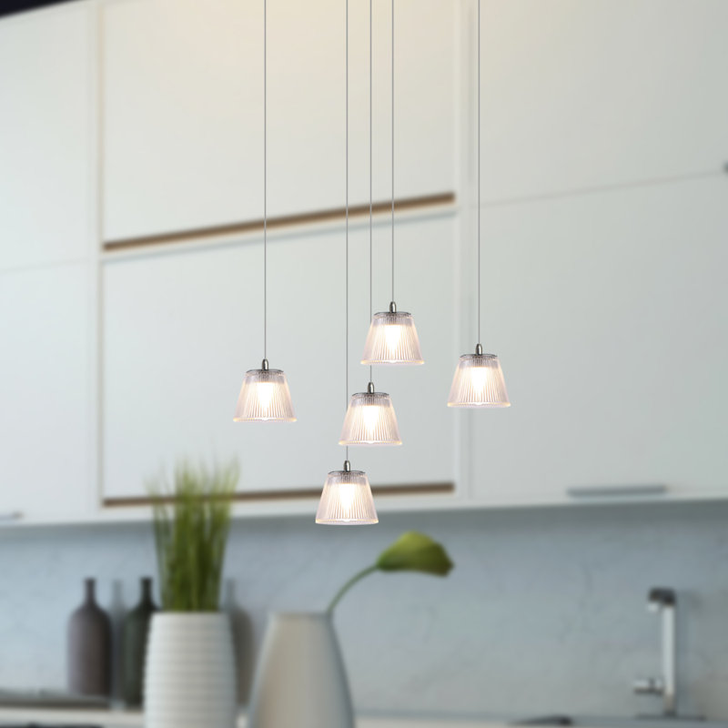 Atkin 5 - Light Nickel Cluster Pendant