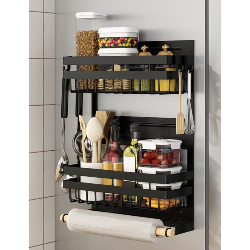 Wall Mounted Required Spice Rack, Black