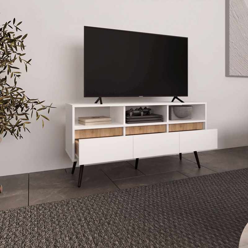 Meuble télé, 3 tiroirs, 3 tablettes