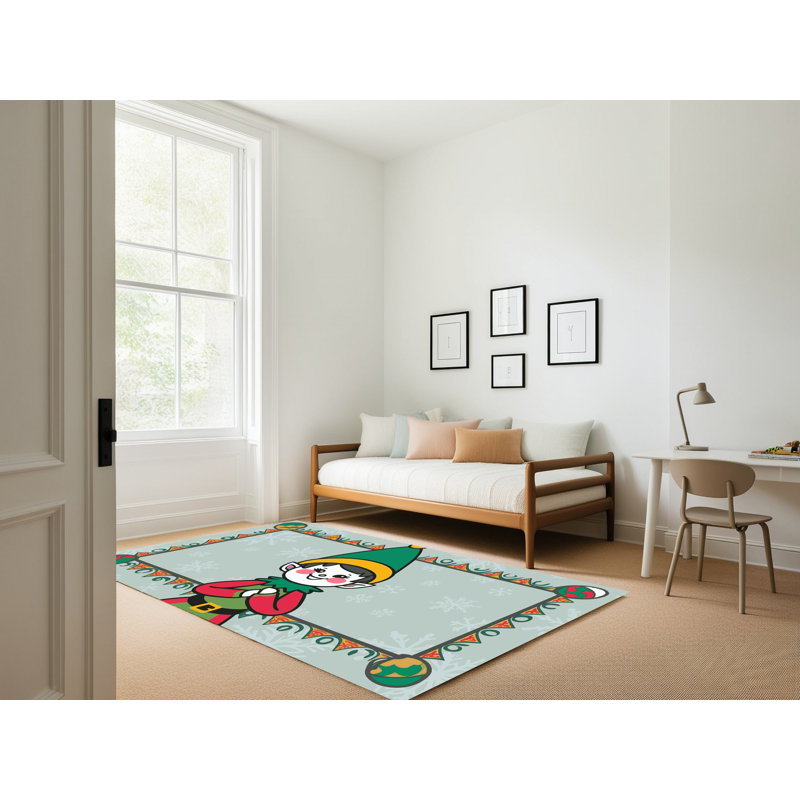 The Holiday Aisle® Christmas Winter Holiday Rug, Rectangulaire 3 pi x 5 pi