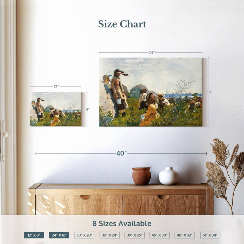 Leisha Berry Pickers, 16" H x 24" W