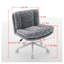 Chaise de bureau en fausse fourrure moelleuse avec coussin double, siège de 26,4 pouces de large en violet