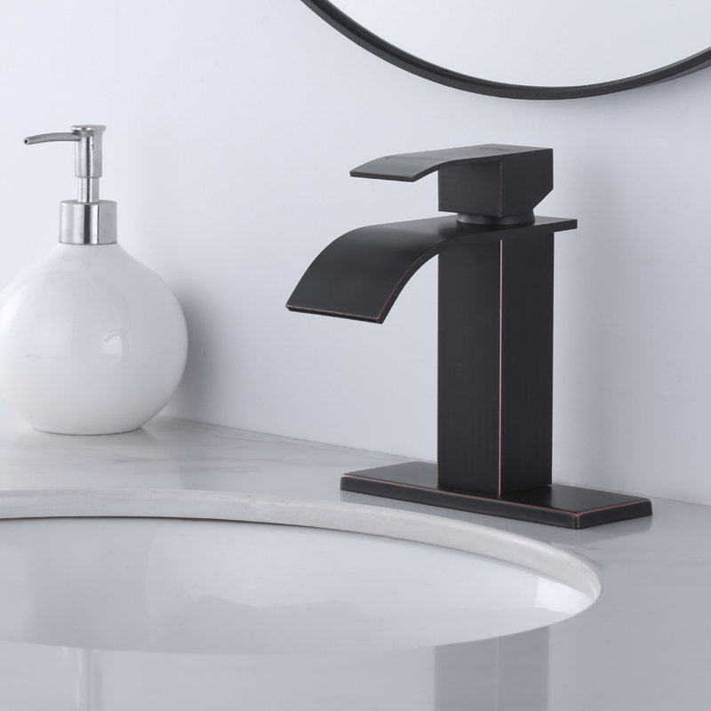 Plaque de robinet pour robinet de salle de bain ou d'évier de cuisine à 1 ou 3 trous, Bronze frotté à l'huile