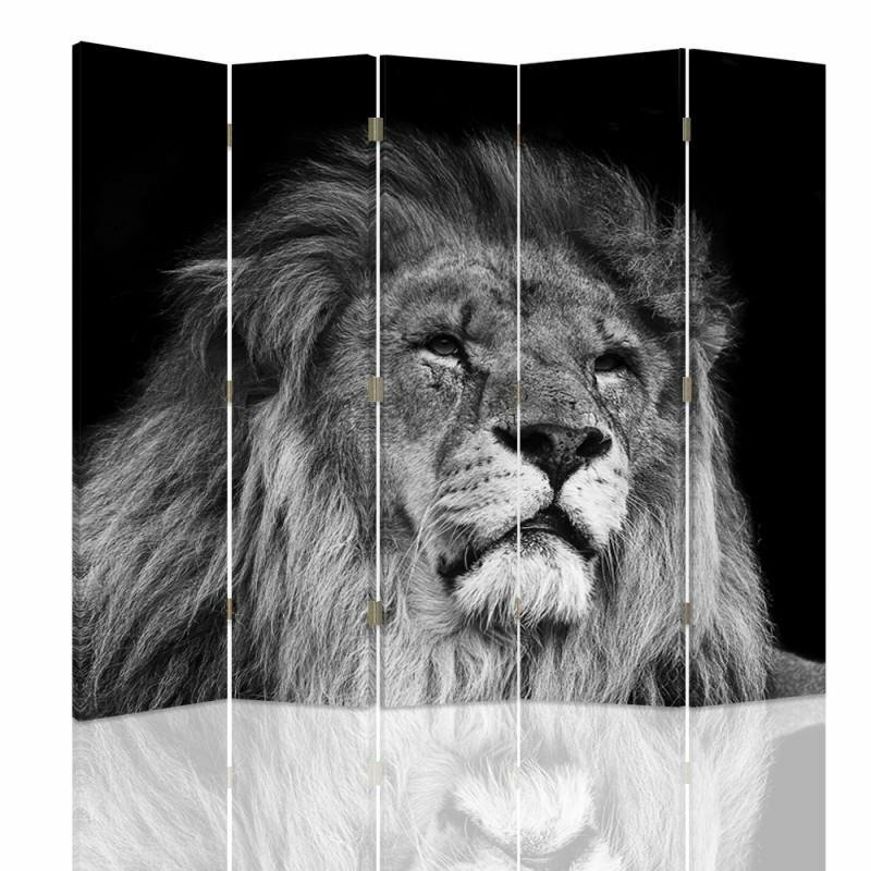 Paravent Lion Canvas mit 5 Paneelen