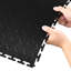 Carreaux de sol de garage à emboîtement, carreaux de garage modulaires emboîtables de 20,2 x 20,2 x 0,2 po, tapis en PVC antidérapant à motif de losanges pour atelier, entrepôt, salle d'outils, noir-124456391