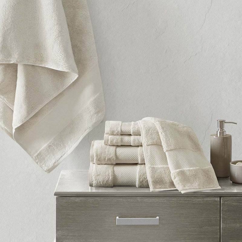 Gracie Mills Forrest Splendor  Cotton 6 Piece Towel Set, Natural 623gsm