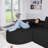 104.92" Corduroy L-shaped Compression Couch Sectional Sofa with Comfortable Chaise-1165655679