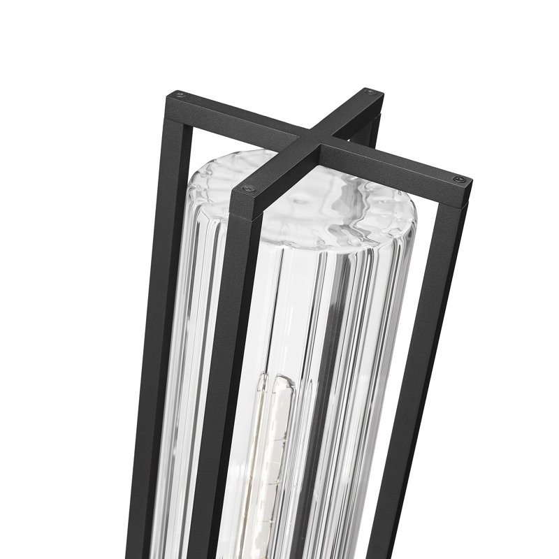 Stockton 1 Light Outdoor Post Mount Fixture in Black, 25.75'' H x 8'' W x 8'' D
