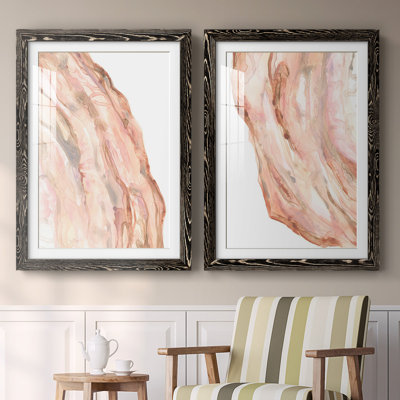 «Rose Quartz I», reproduction encadrée de qualité supérieure - prête à être accrochée