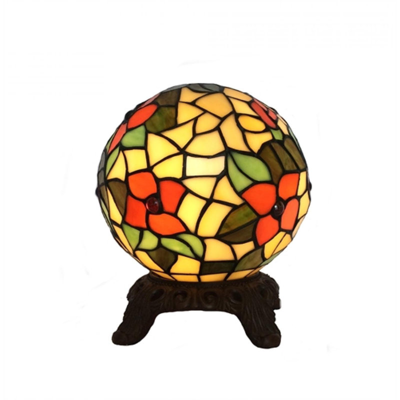 Lampe de bureau sphérique en verre coloré