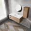 Meuble-lavabo mural 48 po avec lavabo et armoire latérale, portes à fermeture en douceur, armoire combinée (KD-Packing), meuble-lavabo