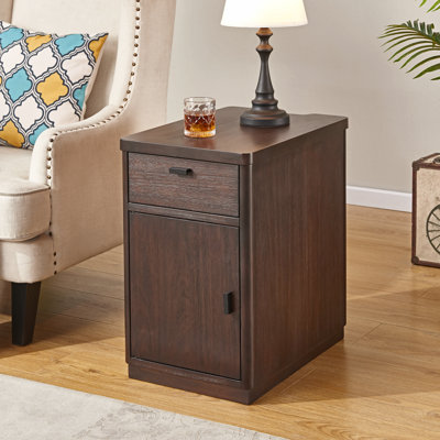 Table de bout cylindrique haute Amyrical de 24 po avec prises intégrées