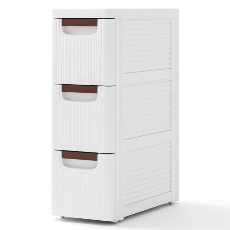 Armoire de rangement étroite à 3 tiroirs avec roulettes intégrées pour petits espaces