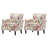 Vintage Floral Upholstered Armchair With Rolled Arms And Wooden Legs(Set of 2)-869645616