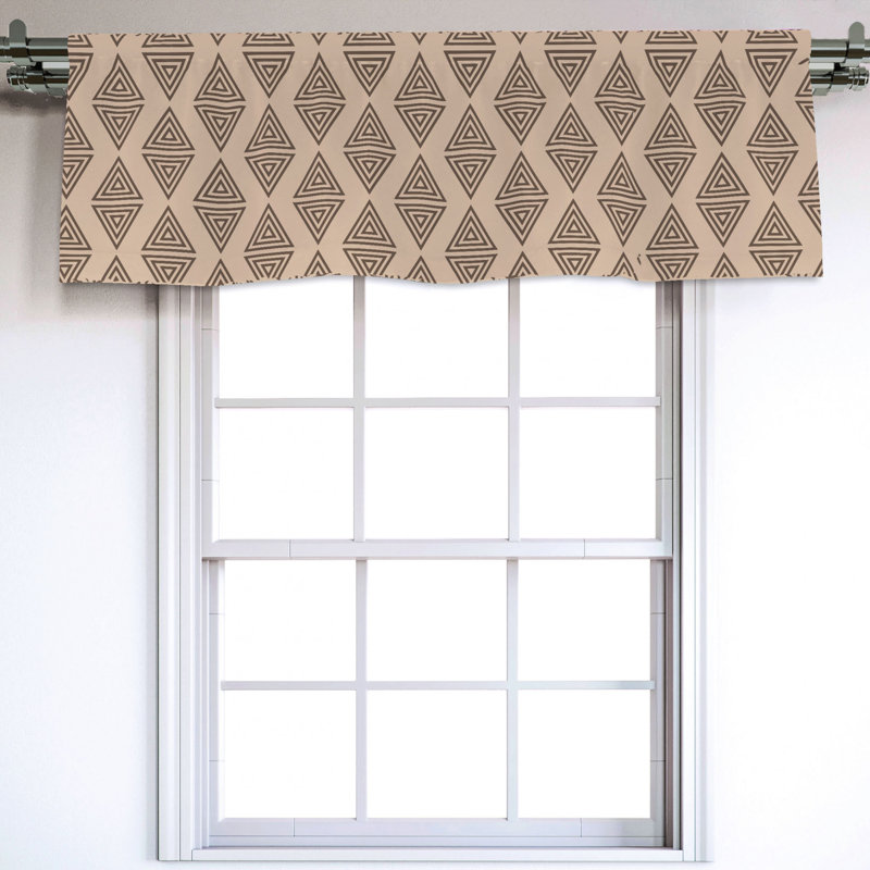 Sateen Geometric Ruffled Window Valance