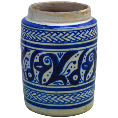 Vase de table en céramique bleu 5,5 "intérieur/extérieur