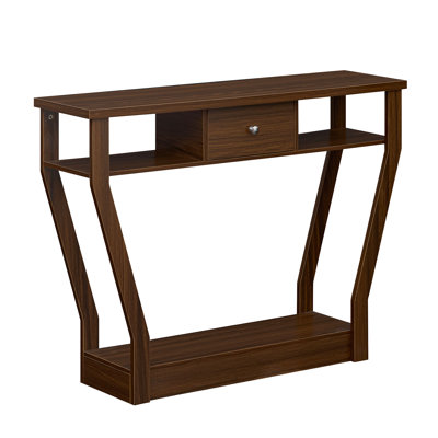 Console Table Modern Sofa Accent Table with Drawer Entryway Hallway Hall, Walnut Walnut