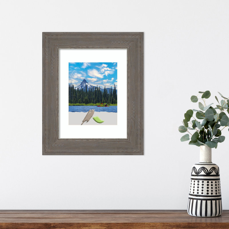 Claritha Picture Frame with Mat, Brown, 11" x 14"