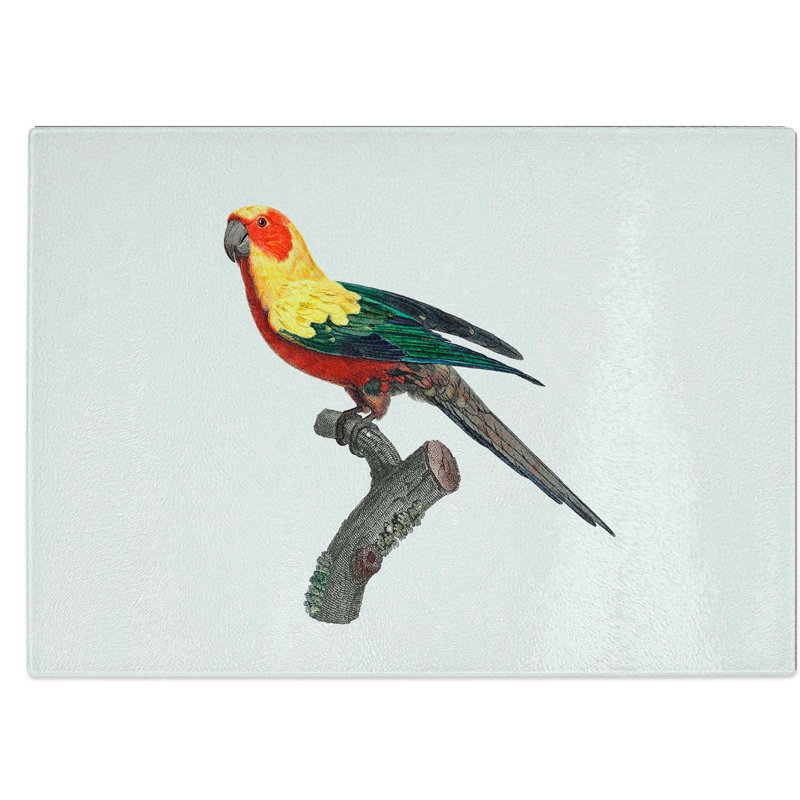 Tempered Glass a Sun Parakeet Chopping Board, 39 cm W x 28.5 cm L