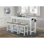 Mobilier de salle à manger à hauteur de comptoir - 3 tabourets à finition blanche et 4 prises pour table et tabourets