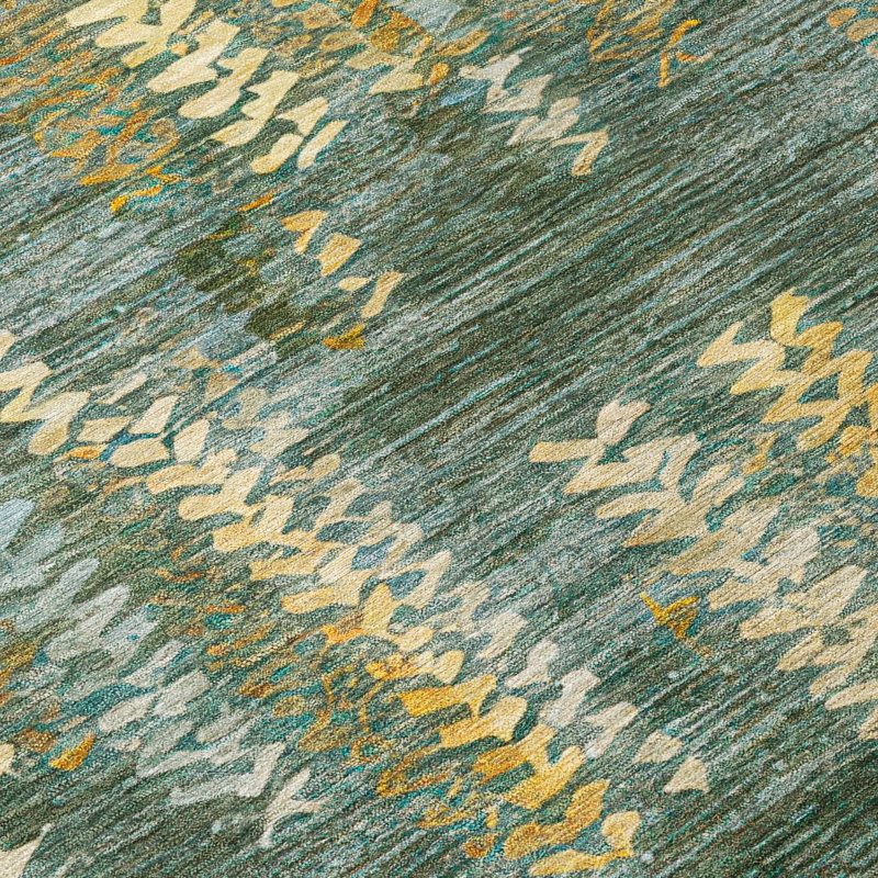 Machine Washable Indoor/Outdoor Chantille ACN2892 Striped Rug, 1'8" x 2'6", Aloe