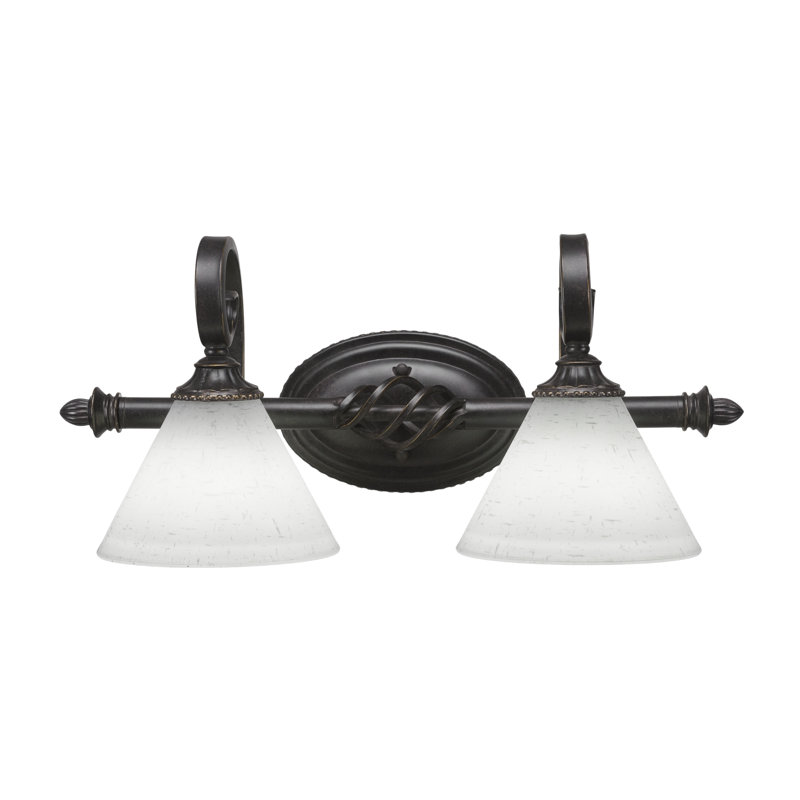 Eleganté 2 Light Bath Bar, White Muslin
