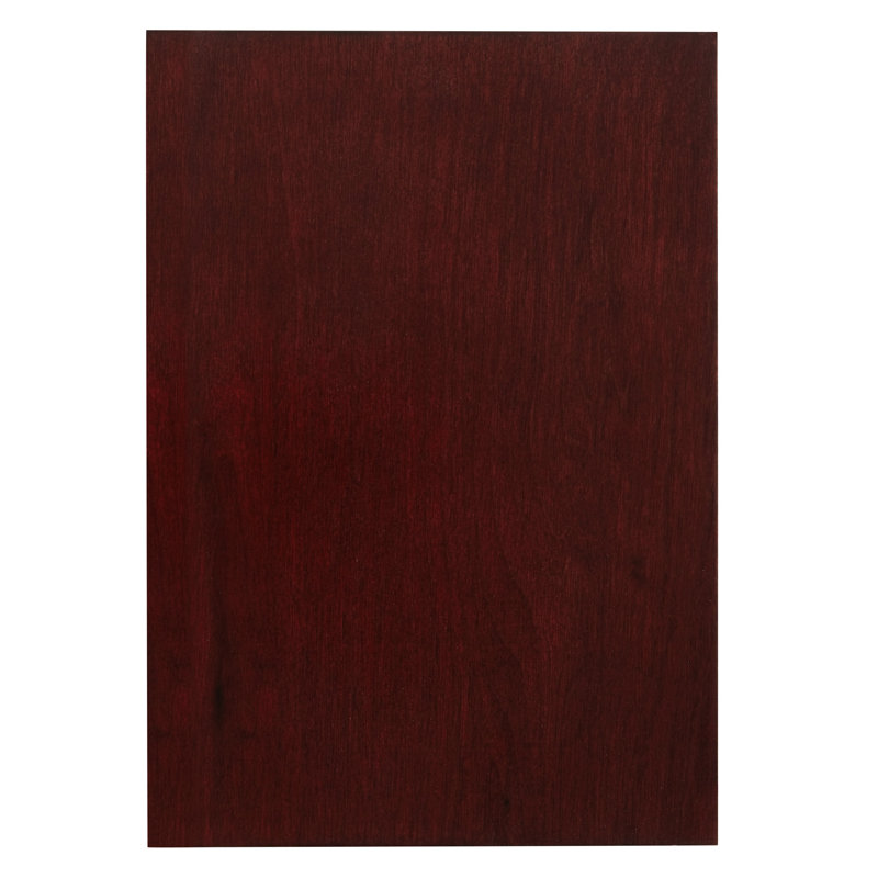 Armoire à 6 tablettes avec tablettes réglables en verre trempé et dossier à miroir en cerisier élégant, Cerisier