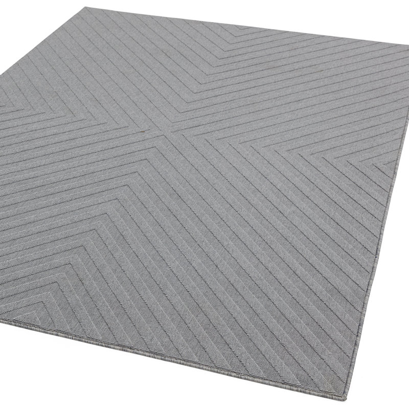 Indoor/Outdoor Light Grey Area Rug, Rectangle 120 x 170cm