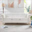 Canapés | Canapé Chesterfield 84,65 po à accoudoirs roulés 3 pièces | Ivoire | Polyester