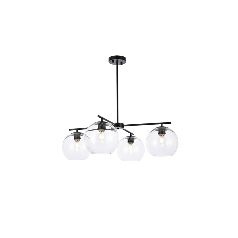 Lustre sphérique spoutnik à 4 lumières Vivan, Noir
