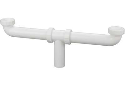 1-1/2" x 8" White Branch Tailpiece w/ 1/2" or 3/4" Slip Joint for Sink