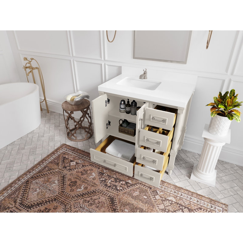 Meuble-lavabo simple 36 po avec comptoir en quartz Aberdeen, Empira