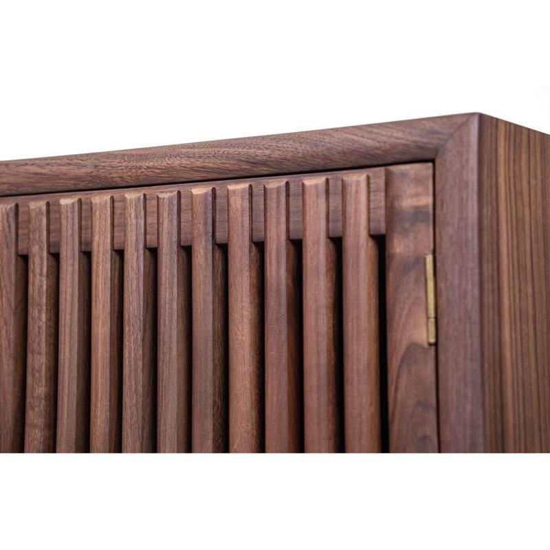 Buffet simple en noyer noir, H 35,43 po x l 78,74 po x P 19,68 po